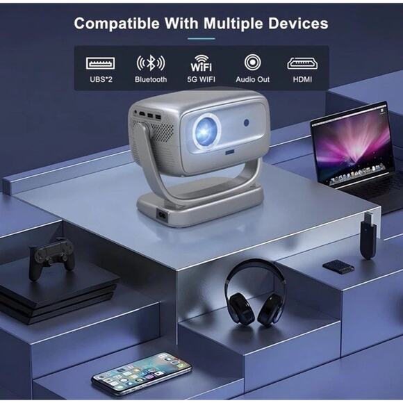 🔥Smart TV 4K Projector WiFi & Bluetooth Portable Outdoor Auto Focus BNIB🔥 - Picture 8 of 8